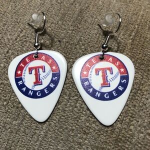 Guitar Pick Texas Ranger Earrings